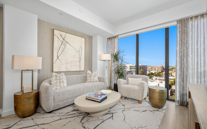 living space at Park Summit San Diego luxury apartments.